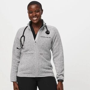 FIGS Women's On-Shift, Knit in Heather Light Gray Jacket
